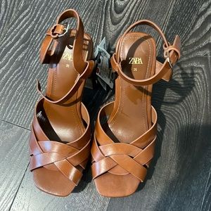 Zara Tan Platforms- Brand New